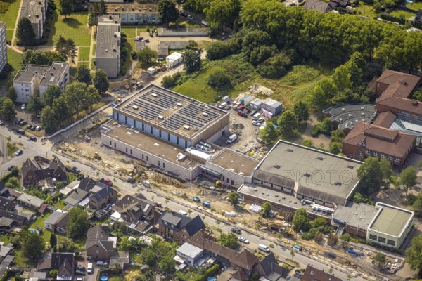 Aerial view, Ski and Athletics Club Bockum-Hövel e.V. (SLC), Gebrüder-Grimm-Grundschule, Bockum-Hövel, Hamm, Ruhr area, North Rhine-Westphalia, Germany