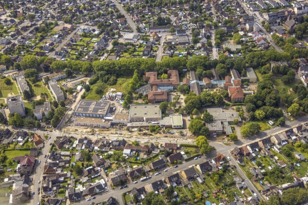 Aerial view, Ski and Athletics Club Bockum-Hövel e.V. (SLC), Gebrüder Grimm Primary School, Sophie Scholl Comprehensive School, Bockum-Hövel, Hamm, Ruhr area, North Rhine-Westphalia, Germany