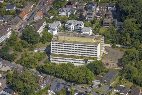 Aerial view, closed St. Josef Hospital, Bockum-Hövel, Hamm, Ruhr area, North Rhine-Westphalia, Germany