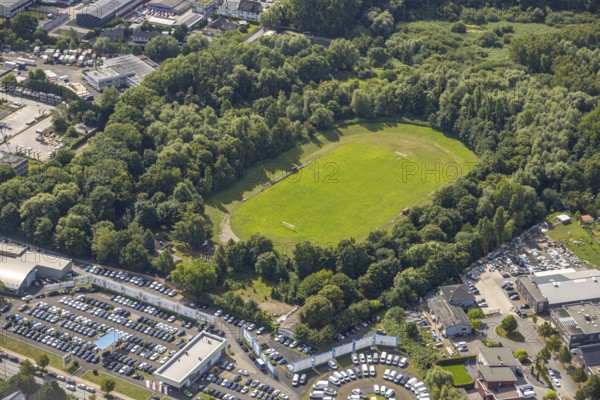 Aerial view, sports ground Schützenverein 1927 Bockum-Hövel e.V., Bockum-Hövel, Hamm, Ruhr area, North Rhine-Westphalia, Germany