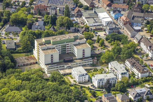 Aerial view, closed St. Josef Hospital, Bockum-Hövel, Hamm, Ruhr area, North Rhine-Westphalia, Germany