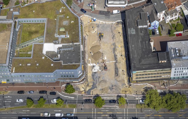 Aerial view, construction site Westentor am City-Center, federal road 63 Westring, centre, Hamm, Ruhr area, North Rhine-Westphalia, Germany