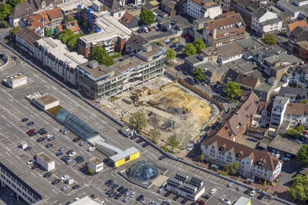 Aerial view, construction site with demolition of the western half of the Ritterpassage, centre, Hamm, Ruhr area, North Rhine-Westphalia, Germany