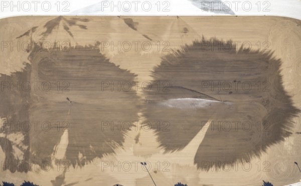 Aerial view, Selbachpark sports facilities renovation and refurbishment, Pelkum district, Hamm, Ruhr area, North Rhine-Westphalia, Germany