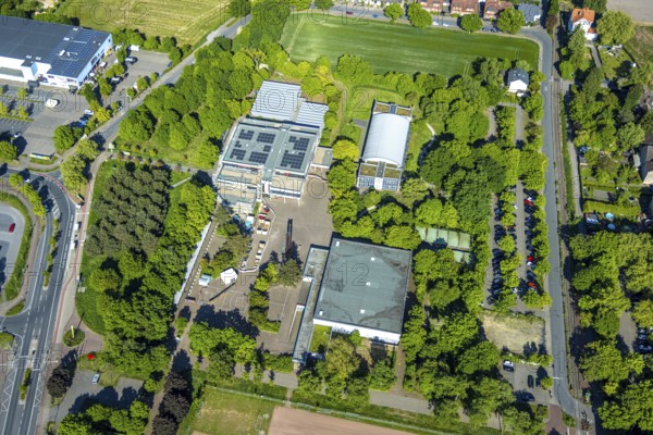 Aerial view, Freiherr-vom-Stein-Gymnasium, Uentrop, Hamm, Ruhr area, North Rhine-Westphalia, Germany