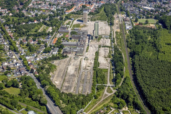 Aerial view, new Westerholt colliery, new neighbourhood for climate-friendly working and living, DSK Bergwerk Lippe, Hassel, Gelsenkirchen, Ruhr area, North Rhine-Westphalia, Germany