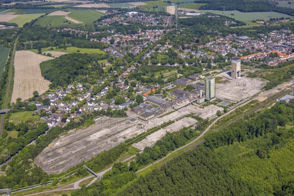 Aerial view, new Westerholt colliery, new neighbourhood for climate-friendly working and living, DSK Bergwerk Lippe, Hassel, Gelsenkirchen, Ruhr area, North Rhine-Westphalia, Germany