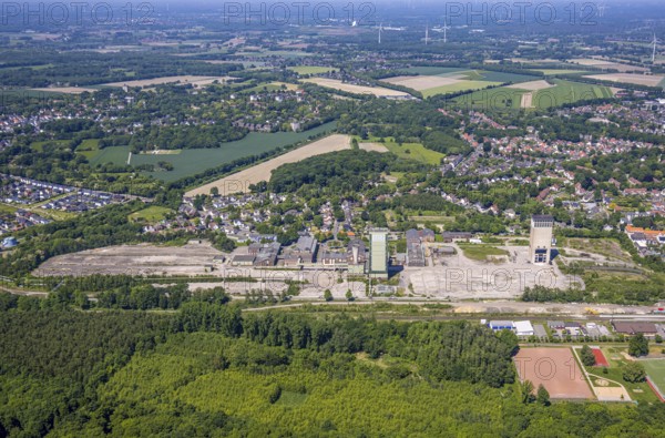 Aerial view, new Westerholt colliery, new neighbourhood for climate-friendly working and living, DSK Bergwerk Lippe, Hassel, Gelsenkirchen, Ruhr area, North Rhine-Westphalia, Germany