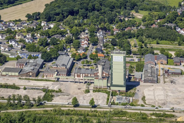 Aerial view, new Westerholt colliery, new neighbourhood for climate-friendly working and living, DSK Bergwerk Lippe, Hassel, Gelsenkirchen, Ruhr area, North Rhine-Westphalia, Germany
