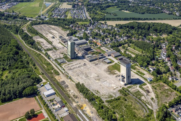 Aerial view, new Westerholt colliery, new neighbourhood for climate-friendly working and living, DSK Bergwerk Lippe, Hassel, Gelsenkirchen, Ruhr area, North Rhine-Westphalia, Germany