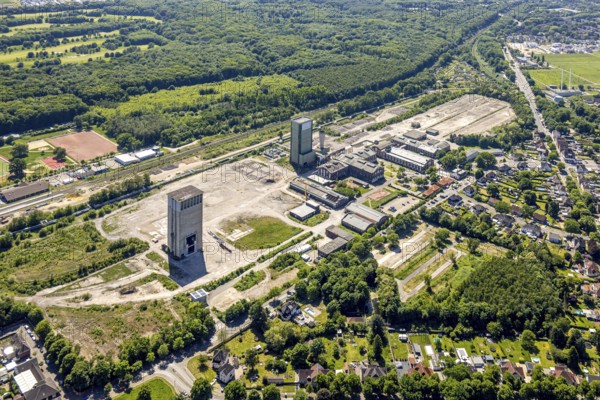 Aerial view, new Westerholt colliery, new neighbourhood for climate-friendly working and living, DSK Bergwerk Lippe, Hassel, Gelsenkirchen, Ruhr area, North Rhine-Westphalia, Germany