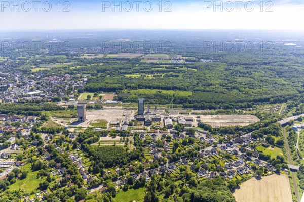 Aerial view, new Westerholt colliery, new neighbourhood for climate-friendly working and living, DSK Bergwerk Lippe, Hassel, Gelsenkirchen, Ruhr area, North Rhine-Westphalia, Germany