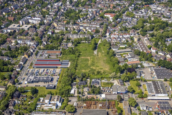 Aerial view, Engelbertstraße meadow open space, former Ewald colliery site, Resse, Gelsenkirchen, Ruhr area, North Rhine-Westphalia, Germany