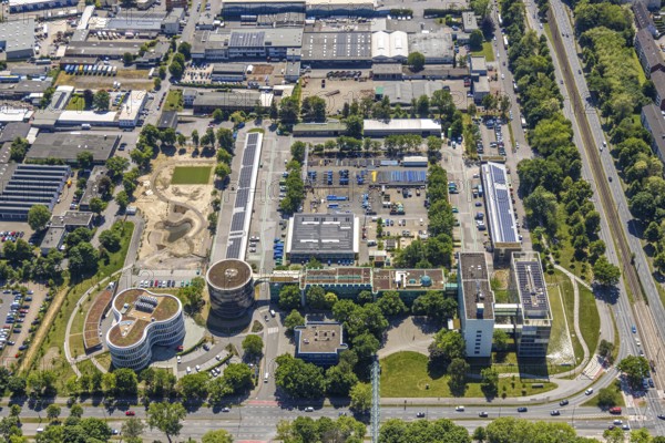 Aerial photo, Gelsenwasser AG Campus, water supply company, Erle, Gelsenkirchen, Ruhr area, North Rhine-Westphalia, Germany