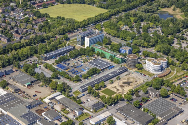 Aerial photo, Gelsenwasser AG Campus, water supply company, Erle, Gelsenkirchen, Ruhr area, North Rhine-Westphalia, Germany