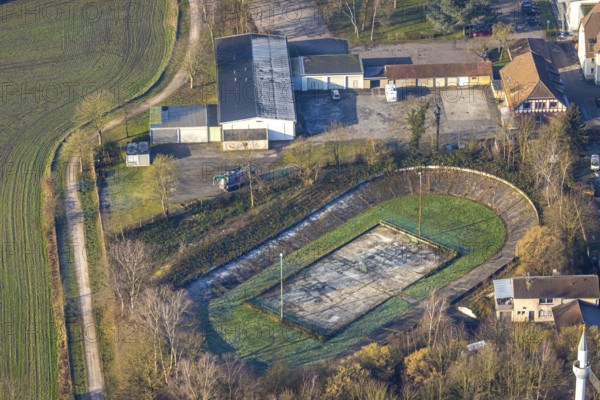 Aerial view, former Barbara Stadium SK Germania Herringen, Herringen district, Hamm, Ruhr area, North Rhine-Westphalia, Germany