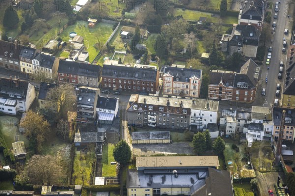 Aerial view, residential area with apartment blocks on Kentroper Weg, gardens, centre, Hamm, Ruhr area, North Rhine-Westphalia, Germany