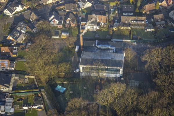 Aerial view, Sport-Aquarium Bockum Hövel, indoor and outdoor swimming pool, Bockum-Hövel, Hamm, Ruhr area, North Rhine-Westphalia, Germany