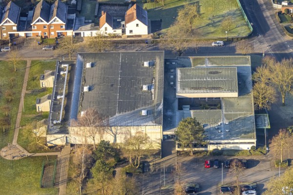Aerial view, Sachsenhalle multi-purpose sports hall, Heessen district, Hamm, Ruhr area, North Rhine-Westphalia, Germany
