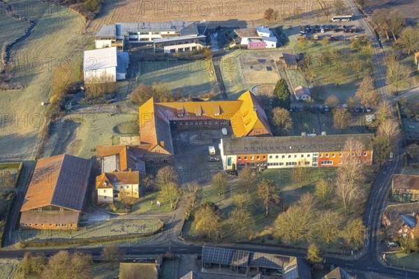 Aerial view, Strüverhof non-profit organisation, residential area housing estate Unterallen, district of Rhynern, Hamm, Ruhr area, North Rhine-Westphalia, Germany
