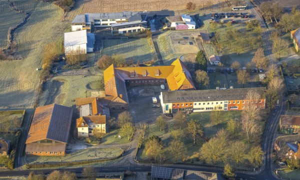 Aerial view, Strüverhof non-profit organisation, residential area housing estate Unterallen, district of Rhynern, Hamm, Ruhr area, North Rhine-Westphalia, Germany