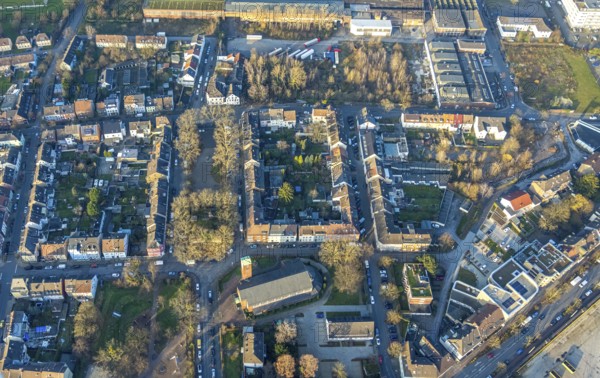 Aerial view, centre, residential area at Viktoriaplatz and St. Josef's Catholic Church, Hamm, Ruhr area, North Rhine-Westphalia, Germany