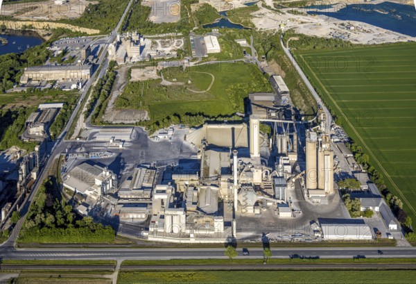 Aerial photo, Erwitte, Portland Cement, lime mining, North Rhine-Westphalia, Germany