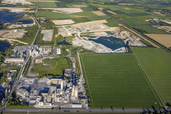 Aerial photo, Erwitte, Portland Cement, lime mining, North Rhine-Westphalia, Germany