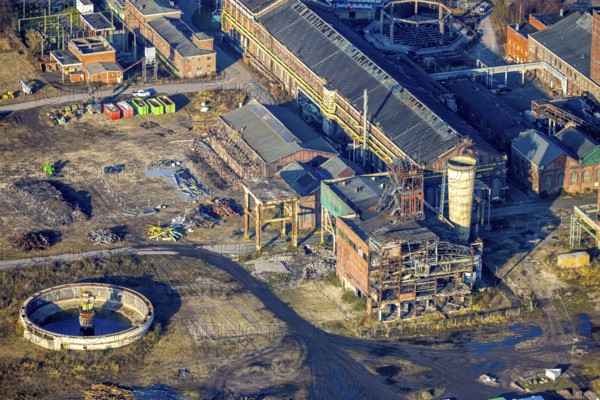 Aerial view, CreativRevier Hamm, demolition work at the former Ost Heinrich Robert colliery, Herringen district, Hamm, Ruhr area, North Rhine-Westphalia, Germany
