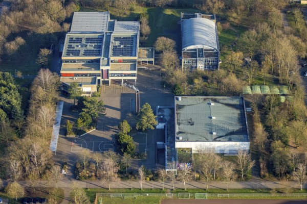 Aerial view, Freiherr-vom-Stein-Gymnasium Hamm, Uentrop, Hamm, Ruhr area, North Rhine-Westphalia, Germany
