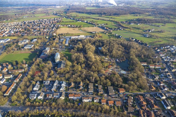 Aerial view, Maximilianpark leisure park, Uentrop, Hamm, Ruhr area, North Rhine-Westphalia, Germany