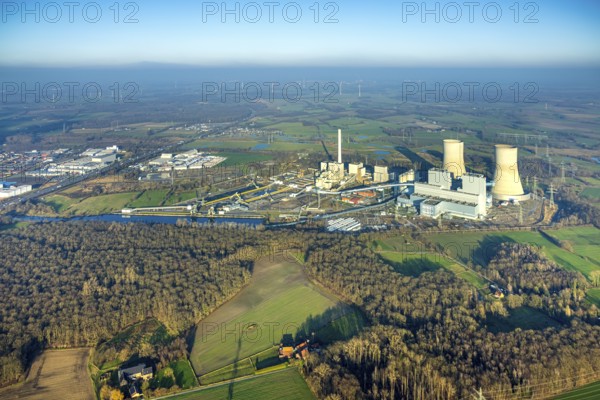 Aerial photo, RWE power plant Westfalen, Uentrop, Hamm, Ruhr area, North Rhine-Westphalia, Germany
