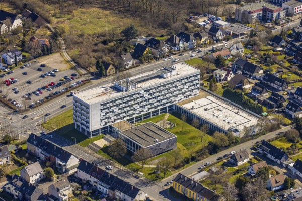 Aerial view, South Westphalia University of Applied Sciences, Hagen site, university quarter, Hagen, Ruhr area, North Rhine-Westphalia, Germany