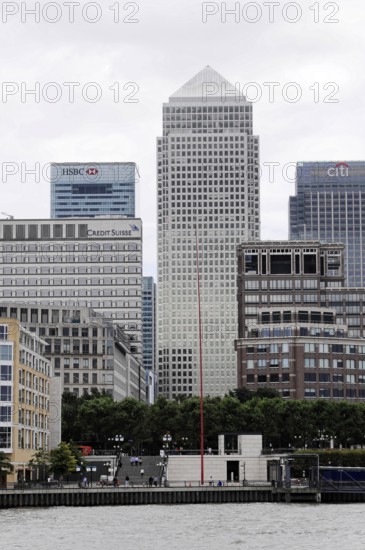 London, England, Great Britain, Europe, High-rise buildings in an urban financial district with modern designs