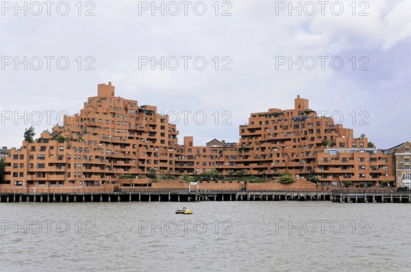 London, England, Great Britain, Europe, Unique architecture of residential buildings overlooking a river