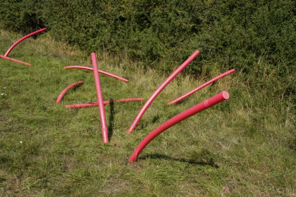 The Installation Whispers of Freedom by Zahra Mohebbi, 12th international wind art festival 2025, landscape exhibition bewegter wind, Zierenberg, Northern Hesse, Germany