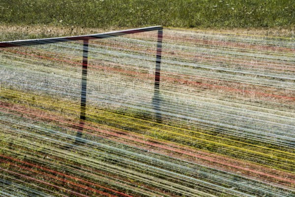The installation Wind Carpet by Kotoaki Asano, 12th international wind art festival 2025, landscape exhibition bewegter wind, Zierenberg, Northern Hesse, Germany