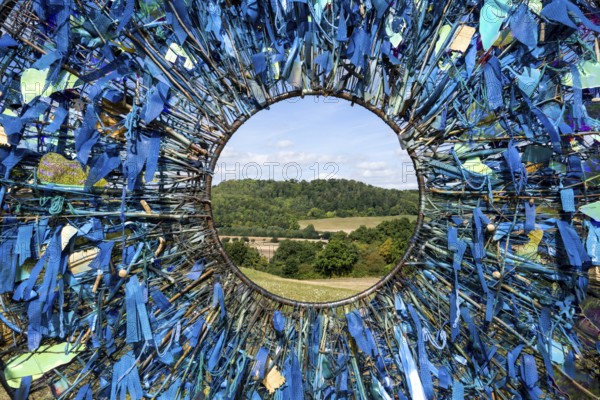 The Object AIRIS – das atmende Auge, The breathing eye by Michael (MiKi) Lazar, 12th international wind art festival 2025, landscape exhibition bewegter wind, Zierenberg, Northern Hesse, Germany