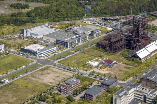 Aerial view, Phoenix-West, Phoenix-East, Phoenix Lake, Hörde, former steelworks site, Dortmund, Ruhr area, North Rhine-Westphalia, Germany