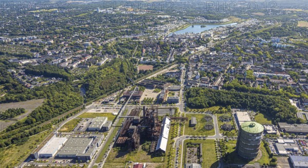 Aerial view, Phoenix-West, Phoenix-East, Phoenix Lake, Hörde, former steelworks site, Dortmund, Ruhr area, North Rhine-Westphalia, Germany