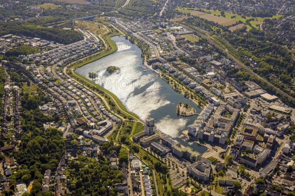 Aerial view, Phoenix-West, Phoenix-East, Phoenix Lake, Hörde, former steelworks site, Dortmund, Ruhr area, North Rhine-Westphalia, Germany
