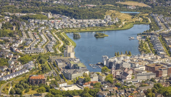 Aerial view, Phoenix-West, Phoenix-East, Phoenix Lake, Hörde, former steelworks site, Dortmund, Ruhr area, North Rhine-Westphalia, Germany