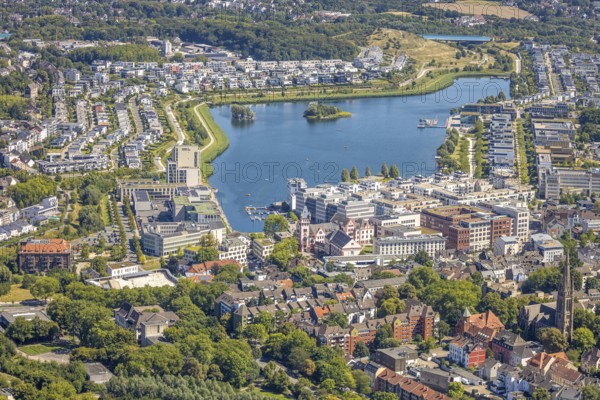 Aerial view, Phoenix-West, Phoenix-East, Phoenix Lake, Hörde, former steelworks site, Dortmund, Ruhr area, North Rhine-Westphalia, Germany
