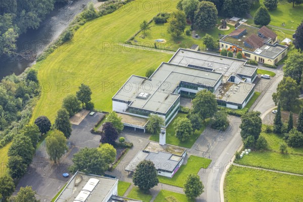 Aerial photo, Konrad-Adenauer-Schule Hauptschule, Freienohl, Meschede, Sauerland, North Rhine-Westphalia, Germany, education, educational institution, DE, Europe, Hauptschule, teaching institute, aerial photo, aerial photography, aerial photography, Ruhr area, school, overview, bird's eye view, birds-eyes view, overview