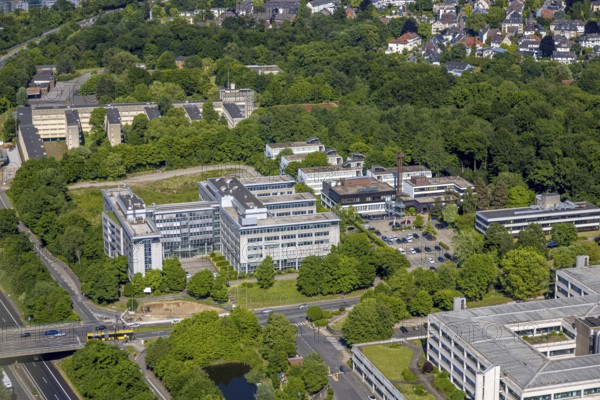 Aerial view, SNT Deutschland AG branch office Essen company building, Bredeney, Essen, Ruhr area, North Rhine-Westphalia, Germany