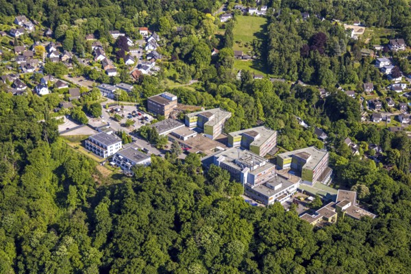 Aerial view, Mediclin Fachklinik Rhein/Ruhr, Auf der Rötsch, Kettwig, Essen, Ruhr area, North Rhine-Westphalia, Germany