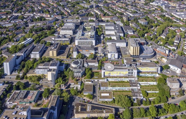 Aerial view, University Hospital Essen, Holsterhausen, Essen, Ruhr area, North Rhine-Westphalia, Germany