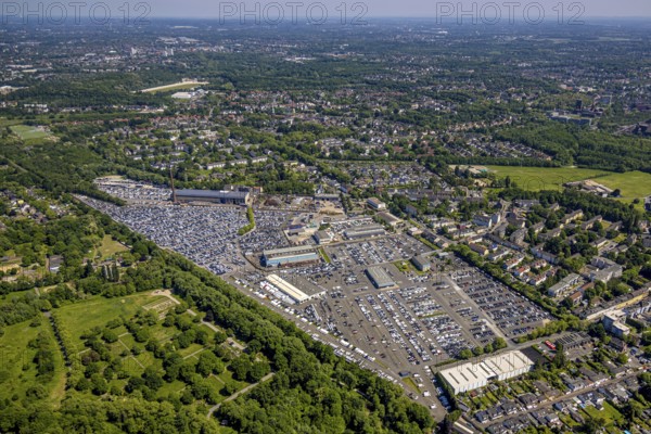 Aerial view, car park of CAT Automobillogistik Essen GmbH, Katernberg, Essen, Ruhr area, North Rhine-Westphalia, Germany