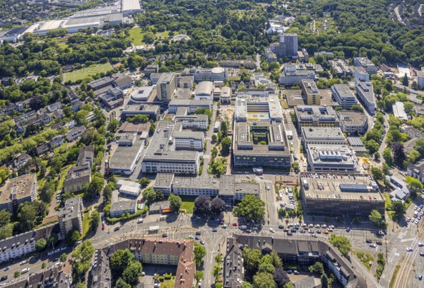 Aerial view, University Hospital Essen, Holsterhausen, Essen, Ruhr area, North Rhine-Westphalia, Germany