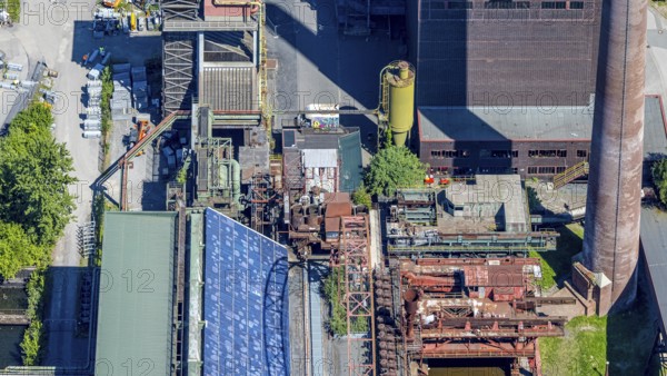 Aerial view, Zollverein factory swimming pool, Gelsenkirchener Straße, outdoor pool, Stoppenberg, Essen, Ruhr area, North Rhine-Westphalia, Germany